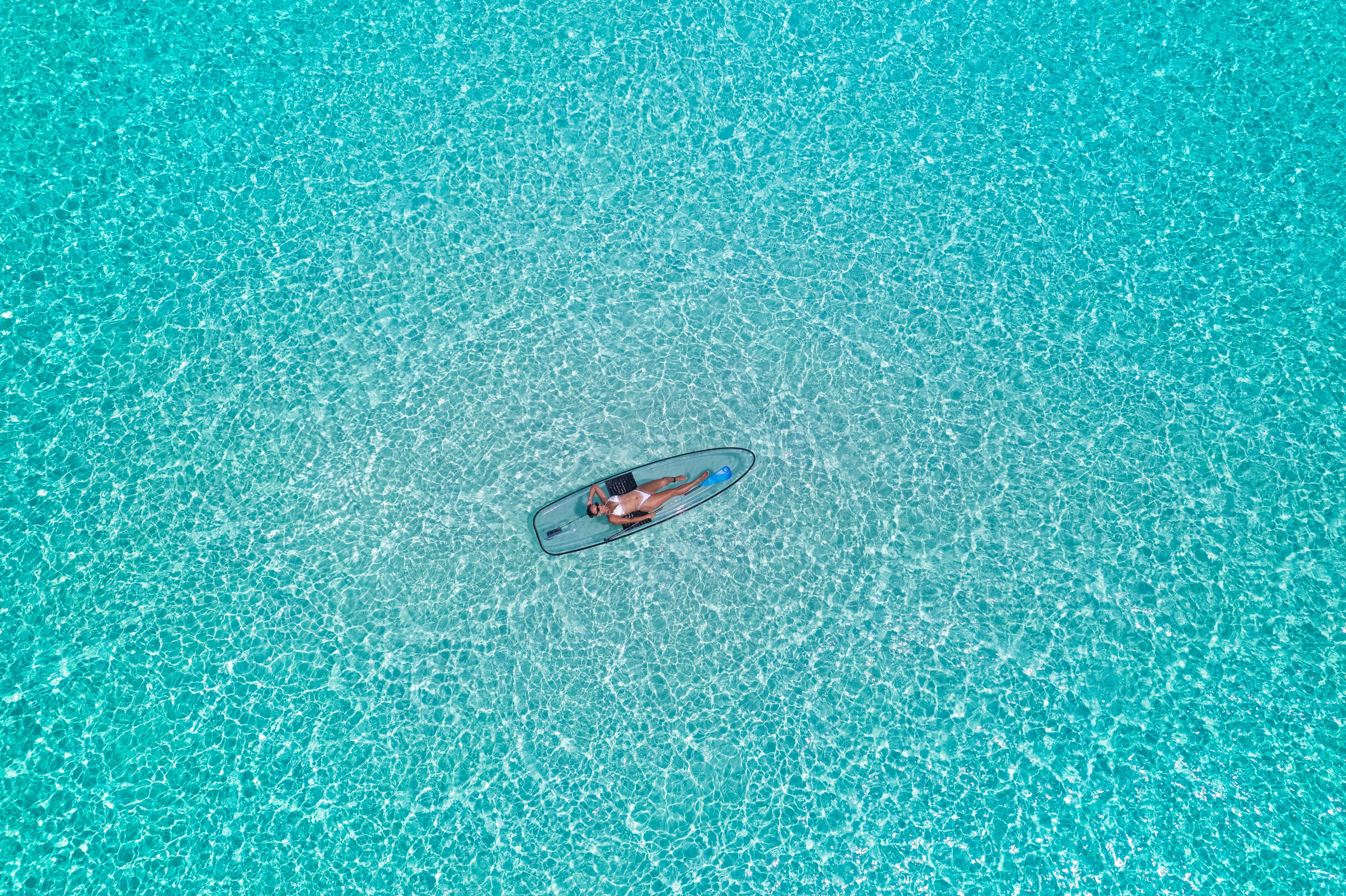 Maldives turquoise lagoon aerial view